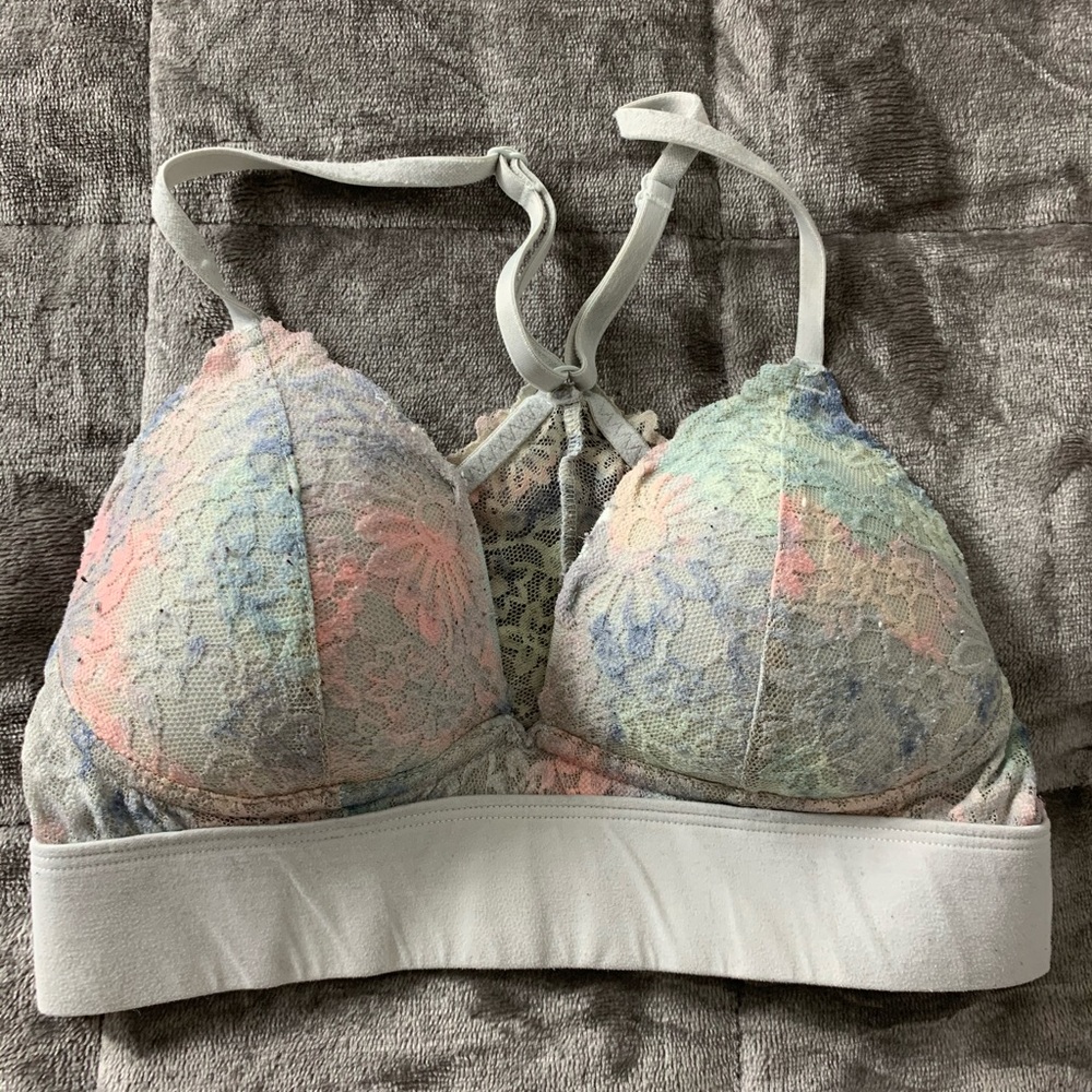pink lace bralette